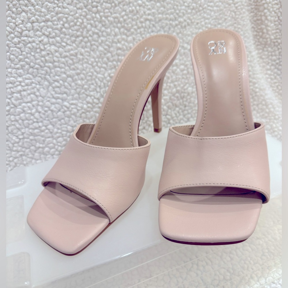 New York & Co Square Open Toe Strapless Heels size 8